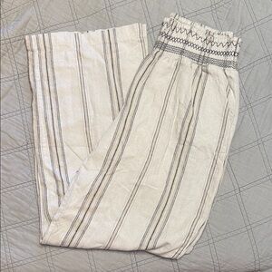 Striped Elastic Waist Pants